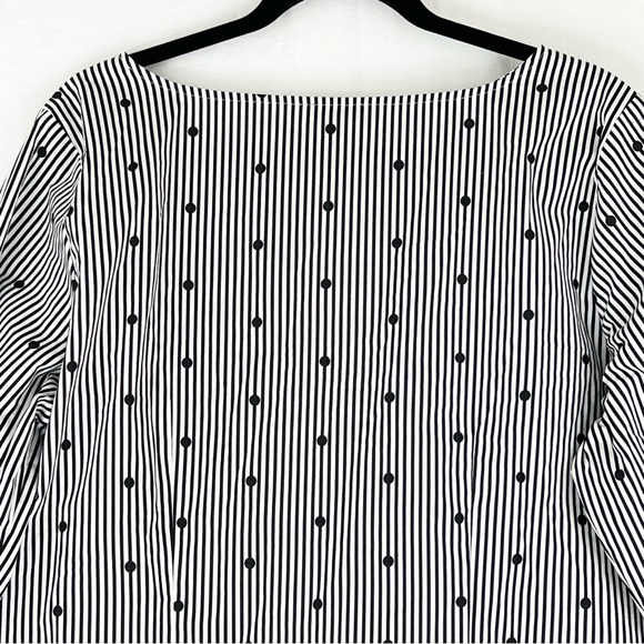 Talbots Black White Striped Dot Blouse Sz 1X  Top - Picture 9 of 14